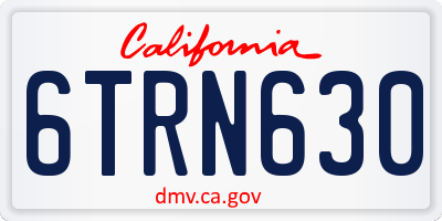 CA license plate 6TRN630