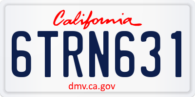 CA license plate 6TRN631