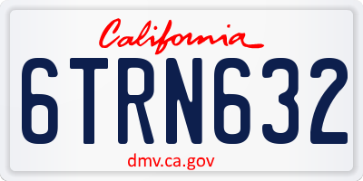 CA license plate 6TRN632