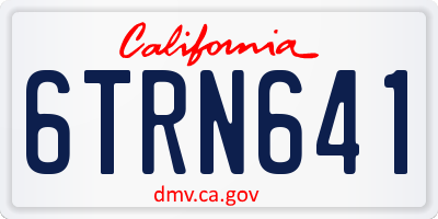 CA license plate 6TRN641