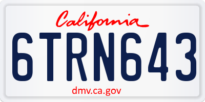 CA license plate 6TRN643