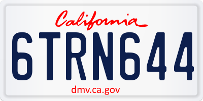CA license plate 6TRN644