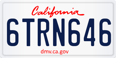 CA license plate 6TRN646