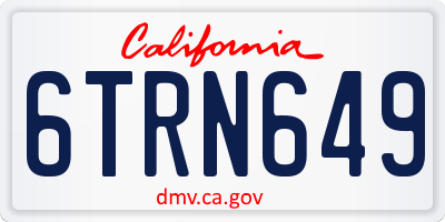 CA license plate 6TRN649
