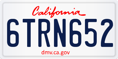 CA license plate 6TRN652