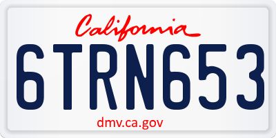 CA license plate 6TRN653