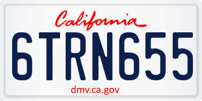 CA license plate 6TRN655