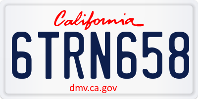 CA license plate 6TRN658