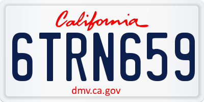 CA license plate 6TRN659