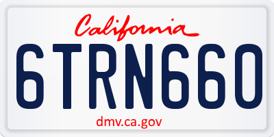 CA license plate 6TRN660