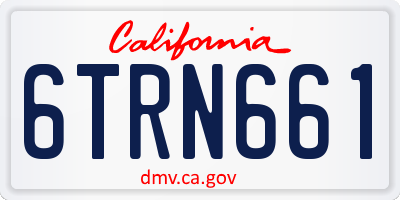 CA license plate 6TRN661