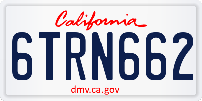 CA license plate 6TRN662