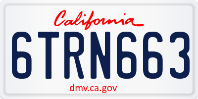 CA license plate 6TRN663