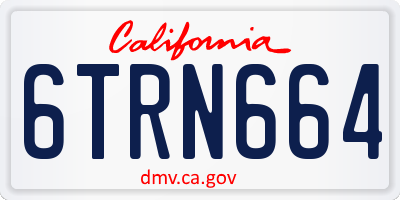 CA license plate 6TRN664