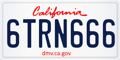 CA license plate 6TRN666