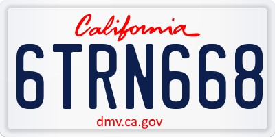 CA license plate 6TRN668