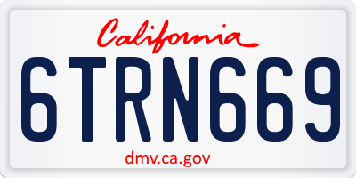 CA license plate 6TRN669