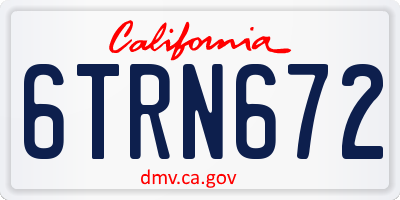 CA license plate 6TRN672