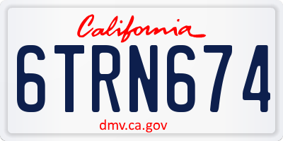 CA license plate 6TRN674