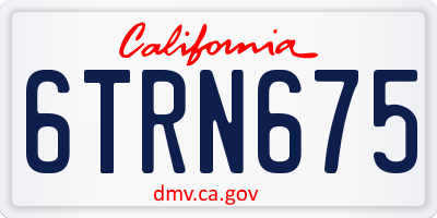 CA license plate 6TRN675