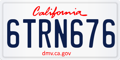 CA license plate 6TRN676