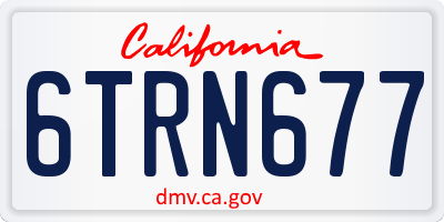 CA license plate 6TRN677