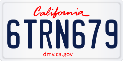 CA license plate 6TRN679
