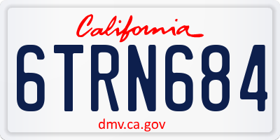 CA license plate 6TRN684