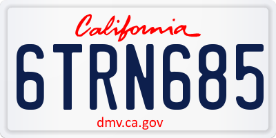 CA license plate 6TRN685