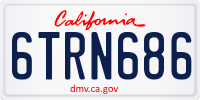 CA license plate 6TRN686