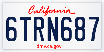 CA license plate 6TRN687