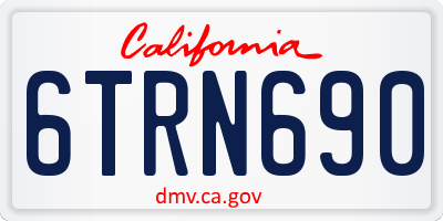 CA license plate 6TRN690