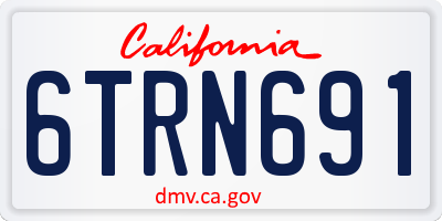 CA license plate 6TRN691
