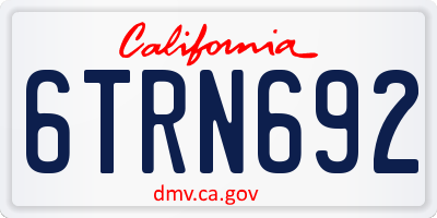 CA license plate 6TRN692