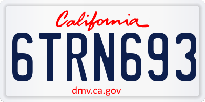CA license plate 6TRN693