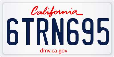 CA license plate 6TRN695