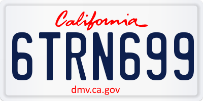 CA license plate 6TRN699