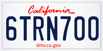 CA license plate 6TRN700