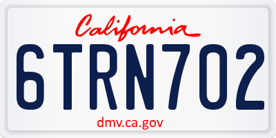 CA license plate 6TRN702