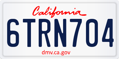 CA license plate 6TRN704
