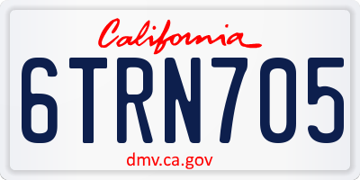 CA license plate 6TRN705