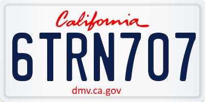 CA license plate 6TRN707