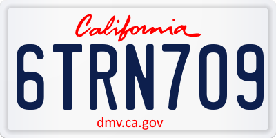 CA license plate 6TRN709