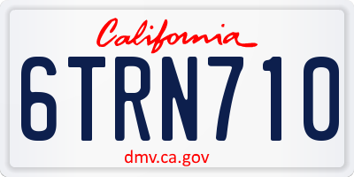 CA license plate 6TRN710