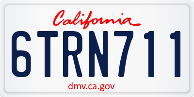 CA license plate 6TRN711