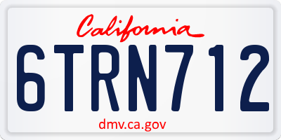 CA license plate 6TRN712