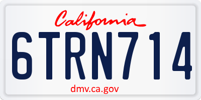 CA license plate 6TRN714