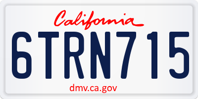 CA license plate 6TRN715