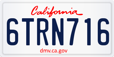 CA license plate 6TRN716