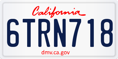 CA license plate 6TRN718